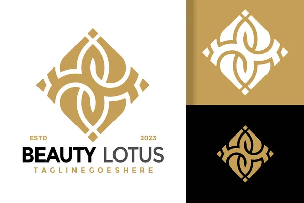 Letra Lotus Logotipo Ornamental Icono Ilustración — Vector de stock