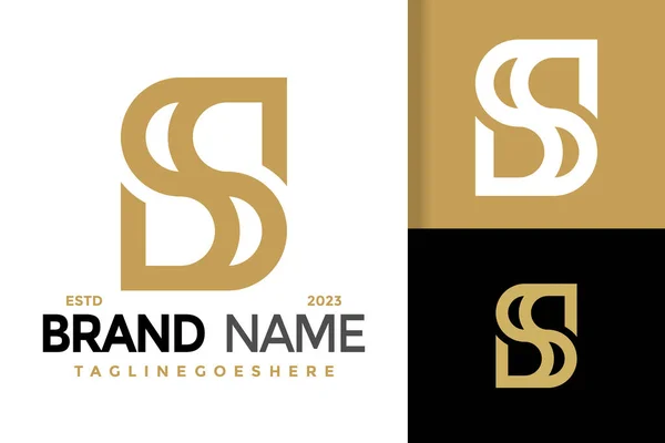 Carta Elegante Logotipo Ícone Vetor Ilustração —  Vetores de Stock