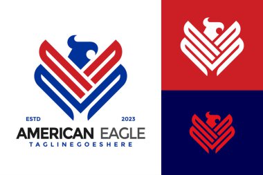 American Eagle Wing logo tasarım vektör simgesi çizimi