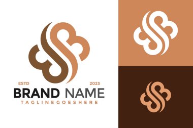 Harf BB veya SB Monogram logo tasarım vektör simgesi illüstrasyonu