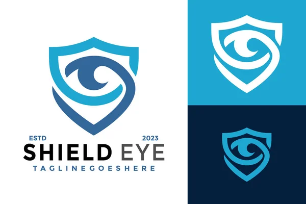 Kalkan Göz Logosu tasarım vektör simgesi illüstrasyonu