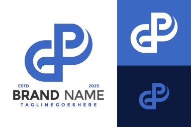 Harf GP veya Gd Monogram Logo tasarım vektör simgesi illüstrasyonu