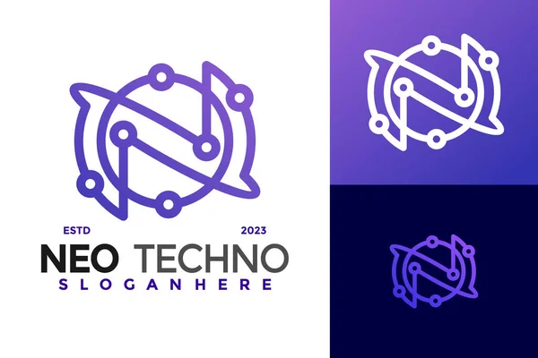 Letra Tecnología Logotipo Diseño Vector Símbolo Icono Ilustración Vector De Stock