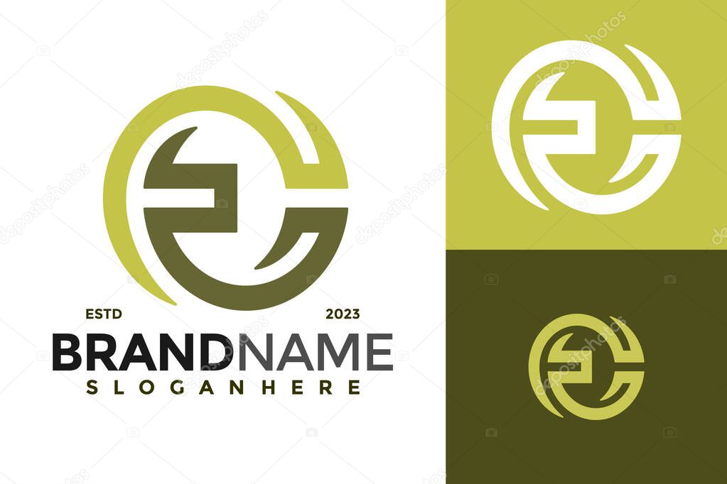 Letter EC Unique Logo design vector symbol icon illustration