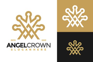 Lüks Mektup A Crown Logo Tasarım Vektör Simgesi İllüstrasyonu