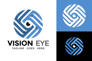 Vision Eye Logo tasarım vektör simgesi illüstrasyonu