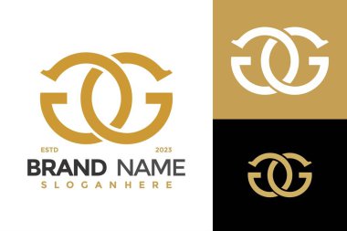 GG Monogram Logo Tasarım Vektör Şablonu