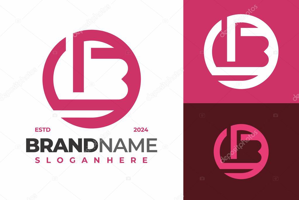 Letter Db or Bd Heart Logo design vector symbol icon illustration