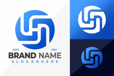 H Girdap Çemberi logo tasarım vektör simgesi çizimi