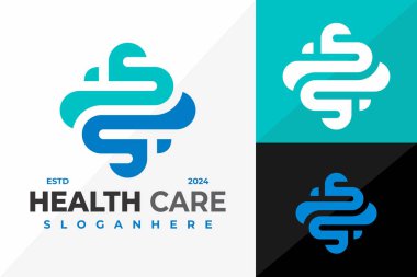 SS Tıbbi Sağlık Logosu Tasarım Vektör Simgesi İllüstrasyonu