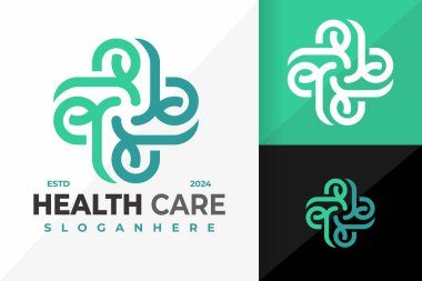 Doğa Sağlığı Logosu tasarım vektör simgesi illüstrasyonu