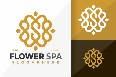 Letter S Flower Spa Logo design vector symbol icon illustration clipart