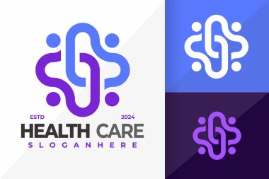 S Sağlık Hizmetleri Logosu tasarım vektör simgesi illüstrasyonu