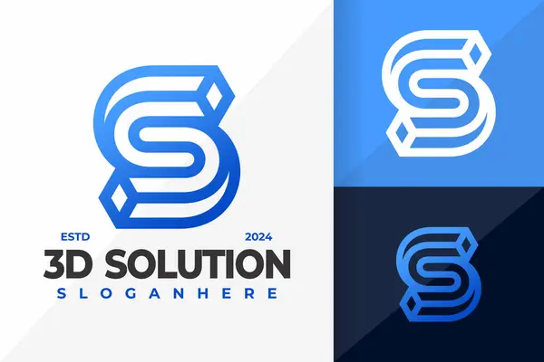 stock vector Letter S 3D Solution Logo design vector symbol icon illustration