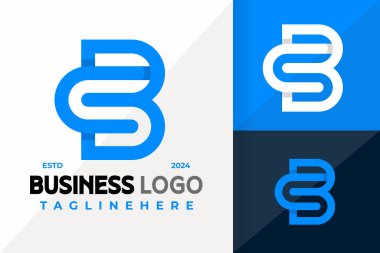 B Harfi veya Sb Business Logo Simgesi Vektör Tasarımı. Yaratıcı basit logolar illüstrasyon tasarlıyor