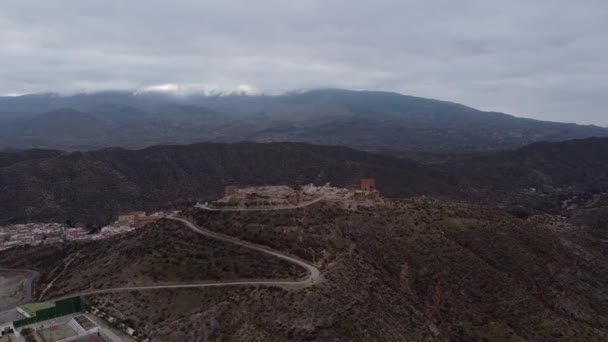 Aerial View Tabernas Desert Wild Barren Landscape Almeria Spain Movie — Vídeo de Stock