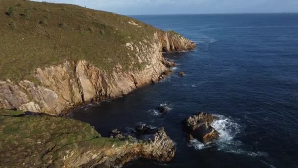 Mountains Cliffs Sea View Dron High Quality Footage — Stockvideo