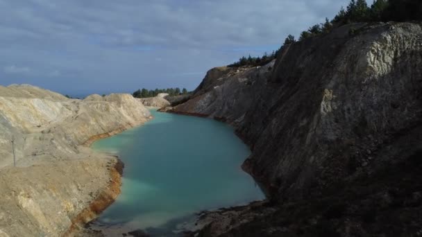 Drone View Monte Neme Mine Carballo Sea Background High Quality — Stockvideo