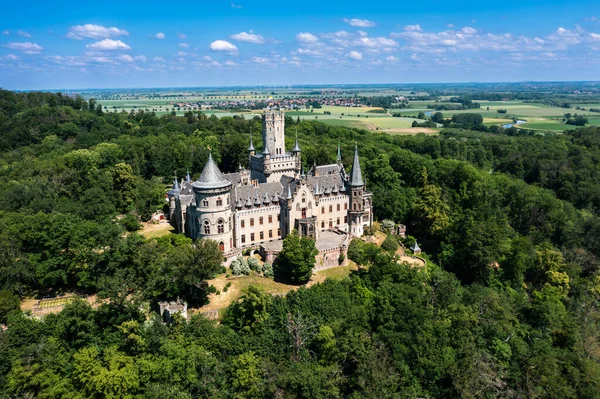 German Castle Marienburg Immersed Greenery Forest Far Hannover Aerial View — Stock Photo, Image
