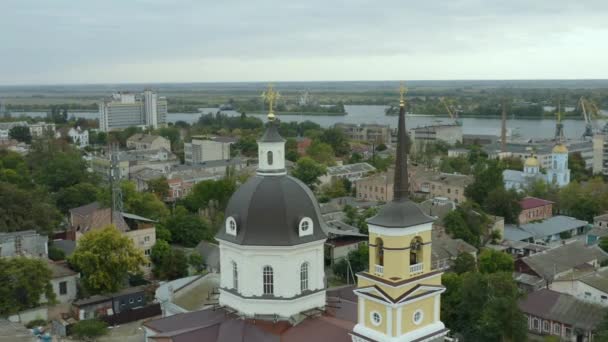 神圣的多明斯大教堂教堂Kherson市 建筑物和景观 无人机视频 — 图库视频影像