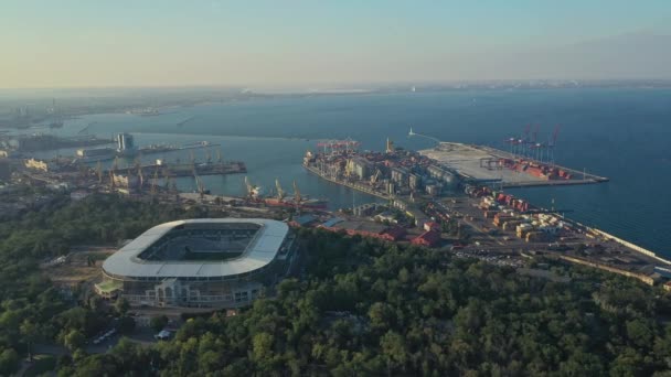 Vue Sur Port Odessa Stade Chernomorets Depuis Parc Nommé Après — Video