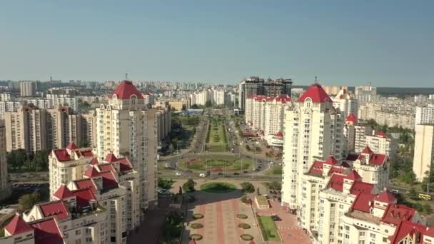 Obolon Kyiv 09052020 Güneşli Bir Sonbahar Gününde Şehrin Uyku Alanı — Stok video