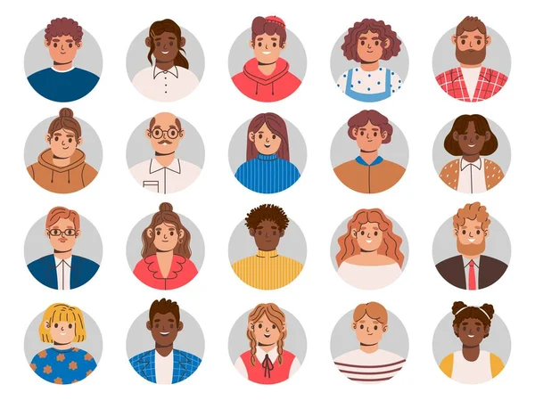 Multiethnische Menschenporträts Mitarbeiter Avatar Profilbild Von Professionellen Personen Und Team — Stockvektor