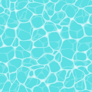 Su dokusu. Yüzme havuzu su dalgaları, deniz yüzeyi yansımaları ve akıcı, pürüzsüz vektör arka planı. Açık hava eğlencesi ya da tatil köyü yüzme alanı, dalgalı derin mavi su.