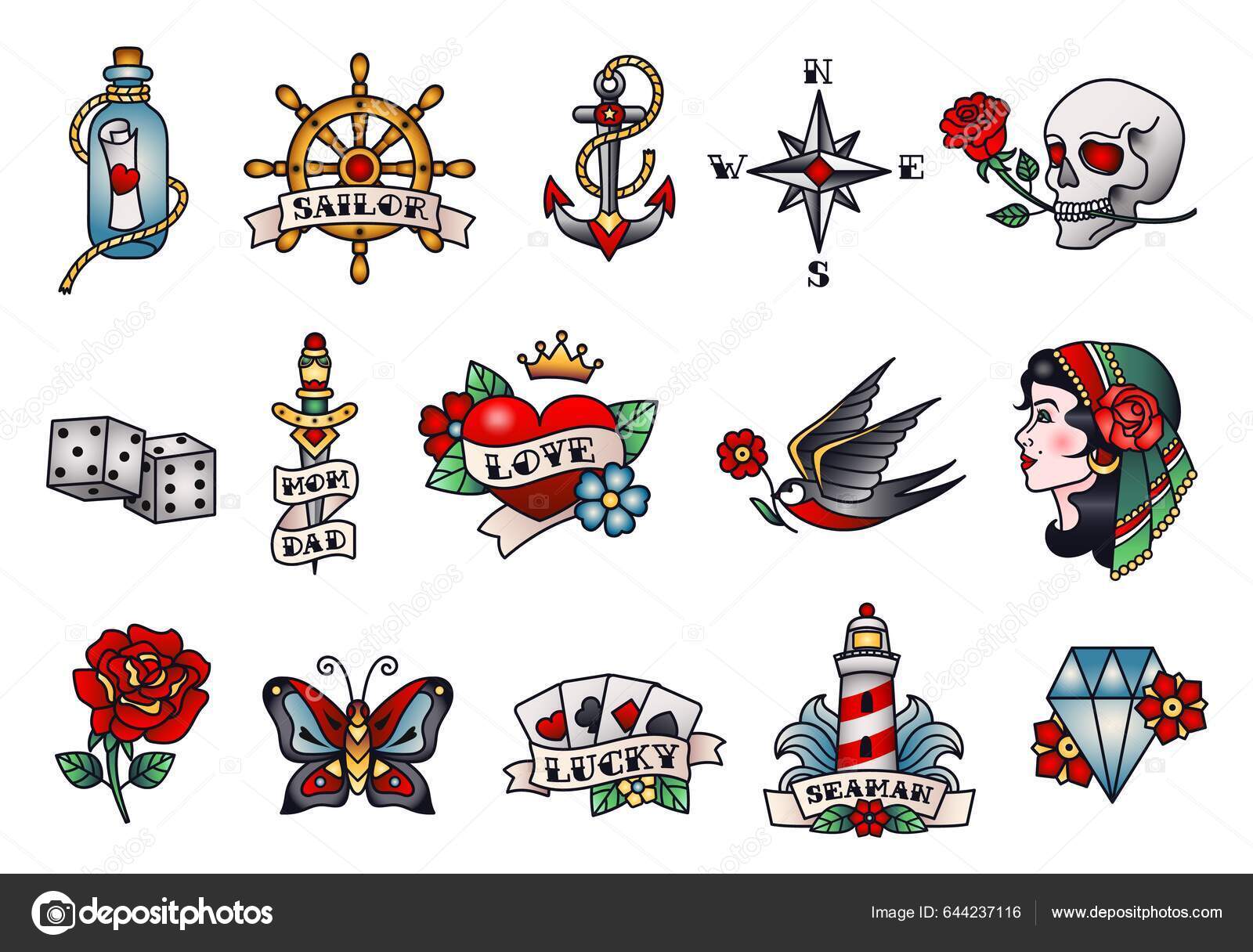 American Traditional Tattoo Sketch Collection – IMAGELLA