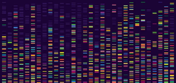 Mapa Genoma Teste Dna Visualização Código Barras Colunas Sequência Dados — Vetor de Stock