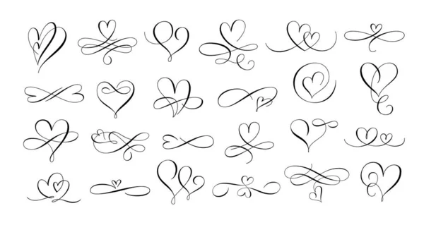 Miłość Kwitnie Kaligrafia Ręcznie Narysowane Serce Romantyczny Podział Tekstu Piękny — Wektor stockowy