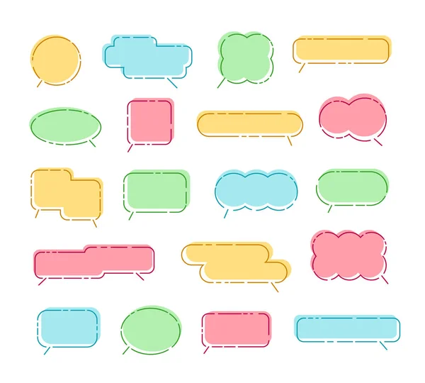 Vonalas Beszédbuborék Keretek Smart Callout Box Egyszerű Chat Keret Szerkeszthető — Stock Vector