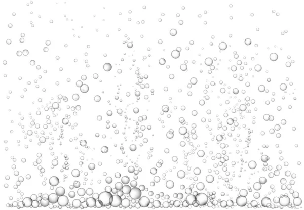 Spännande Bubblande Vatteneffekt Transparenta Stigande Luftbubblor Kokande Vätska Med Ångström — Stock vektor