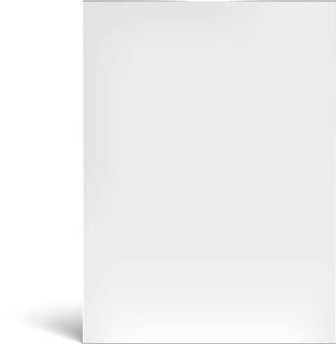 Dikey kapalı beyaz dikdörtgen karton kutu paketleme şablonu beyaz bir arkaplan üzerine gölge düşürme, markalaştırma ve ürün tasarımı için mükemmel