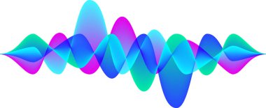 Colorful sound waves are creating a vibrant and dynamic visual representation of audio signal waveform, symbolizing music, sound design, or digital audio processing clipart