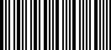 Siyah ve beyaz dikey çizgiler barkod gibi bir şekil oluşturuyor, perakende satış, ürün tanımlama, envanter yönetimi ve modern izleme teknolojileri için ideal