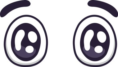 Karikatür gözleri kafa karışıklığı ve can sıkıntısını ifade eder mizahi ve büyüleyici görsel bir öğe yaratır, çeşitli tasarım projelerini geliştirmek ve çizimlere kişilik katmak için mükemmeldir.