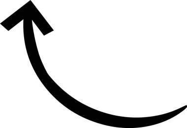 Yukarı doğru çizilen ok, gelişmeyi, ilerlemeyi ve hedeflere ve hedeflere ulaşma yolunda devam eden yolculuğu temsil eden kavisli bir yolu zarifçe gösteriyor.