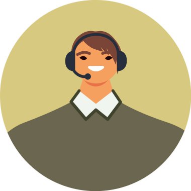 Dost canlısı müşteri hizmetleri temsilcisi kulaklık takıyor ve gülümsüyor, profesyonel ve yararlı bir şekilde müşterilere yardım ve destek sağlıyor.