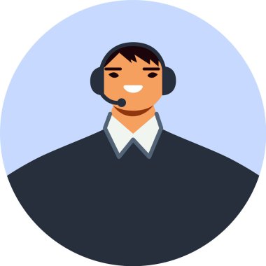 Dost canlısı erkek çağrı merkezi operatörü kulaklık takarken gülümsüyor profesyonel ofis ortamında verimli ve yararlı müşteri desteği sağlıyor.