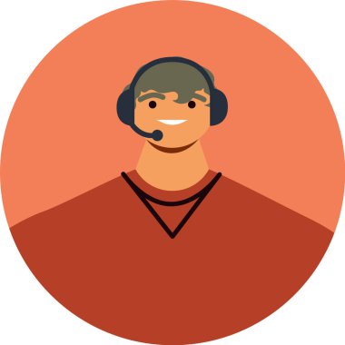 Dost canlısı bir erkek çağrı merkezi temsilcisi, kulaklık takıyor ve gülümsüyor, müşteri hizmetlerini ve teknik desteği olumlu bir tavırla sağlıyor.