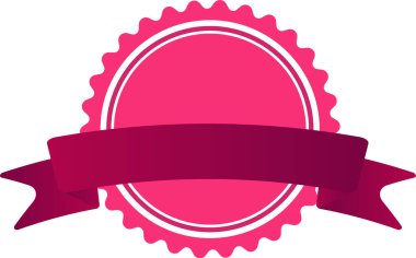 Pembe, boş, yuvarlak etiketli, koyu pembe kurdele afişi sunan, reklam ve pazarlama kampanyaları için yeterli kopya alanı sunan, tanıtım çabalarını geliştiren