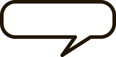 Yuvarlak köşeleri ve sivri kuyruğu olan basit, boş bir konuşma balonu, çeşitli bağlamlarda iletişim, diyalog veya mesajları temsil etmek için idealdir.