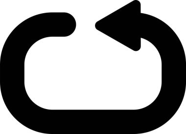 Siyah ok dairesel bir şekil yaratıyor, tekrarlama, güncelleme ve geri dönüş kavramlarını temsil ediyor, modern, minimalist görünüm için temiz beyaz bir arkaplana karşı ayarlanıyor