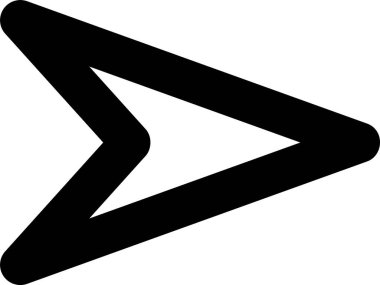 Sağı gösteren koyu siyah ok, yönü, ilerlemeyi ve ileri hareketi temsil ediyor, sunumlar, web siteleri ve grafik tasarım projeleri için ideal