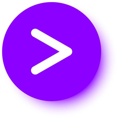 Beyaz ok, hafif gölgeli mor bir daireyi gösteriyor. Yön ve hareketin basit ama etkili bir görsel temsilini oluşturuyor.