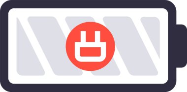 Kırmızı çemberin içindeki bir dolgu sembolüyle şarj etme durumu gösteriliyor. Bu da cihazın aktif olarak güç aldığını ve enerji seviyesini artırdığını gösteriyor.