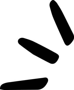 Minimalist grafik tasarımı, üç siyah yuvarlak dikdörtgenin beyaz bir arkaplanda çapraz düşüşü, basit ama dinamik bir görsel yaratıyor.