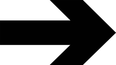 Temiz beyaz arkaplanı işaret eden basit bir siyah ok, çeşitli bağlamlarda yön, hareket ve ilerlemenin açık bir sembolü olarak hizmet verir