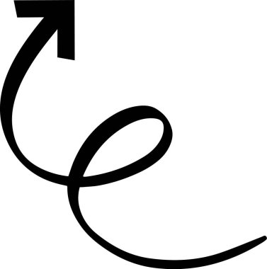 Yukarı doğru ok kıvrımlı modern ve zarif bir tasarım, büyüme, ilerleme ve pozitif momentumu temsil ederken başarı ve gelecek hedefleri sembolize eder